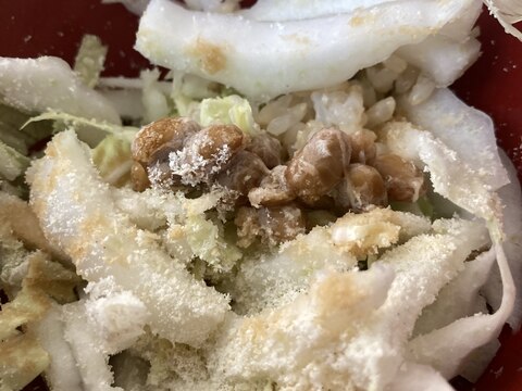 玄米納豆のサラダ丼！